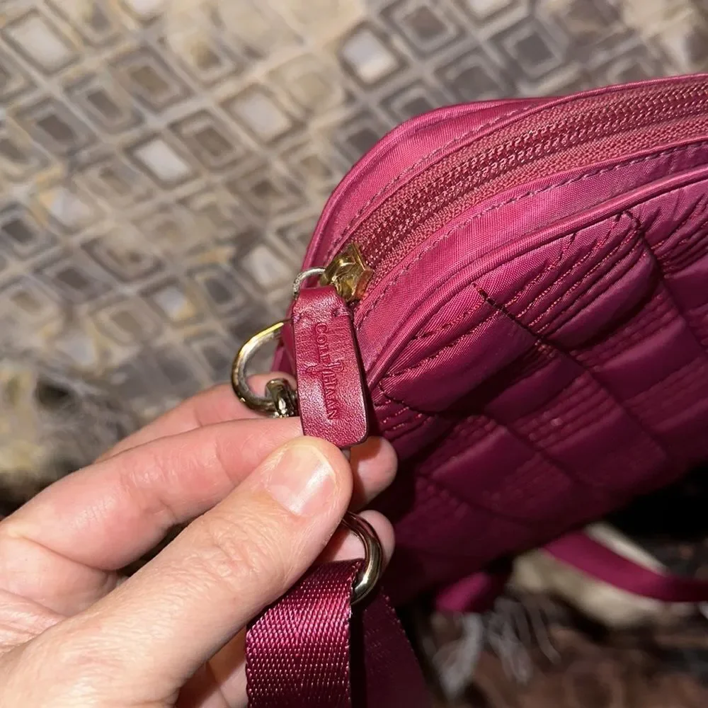 Cole Haan Fuchsia Quilted Padded Laptop Case Bag